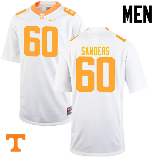 Men #60 Austin Sanders Tennessee Volunteers College Football Jerseys-White - Click Image to Close